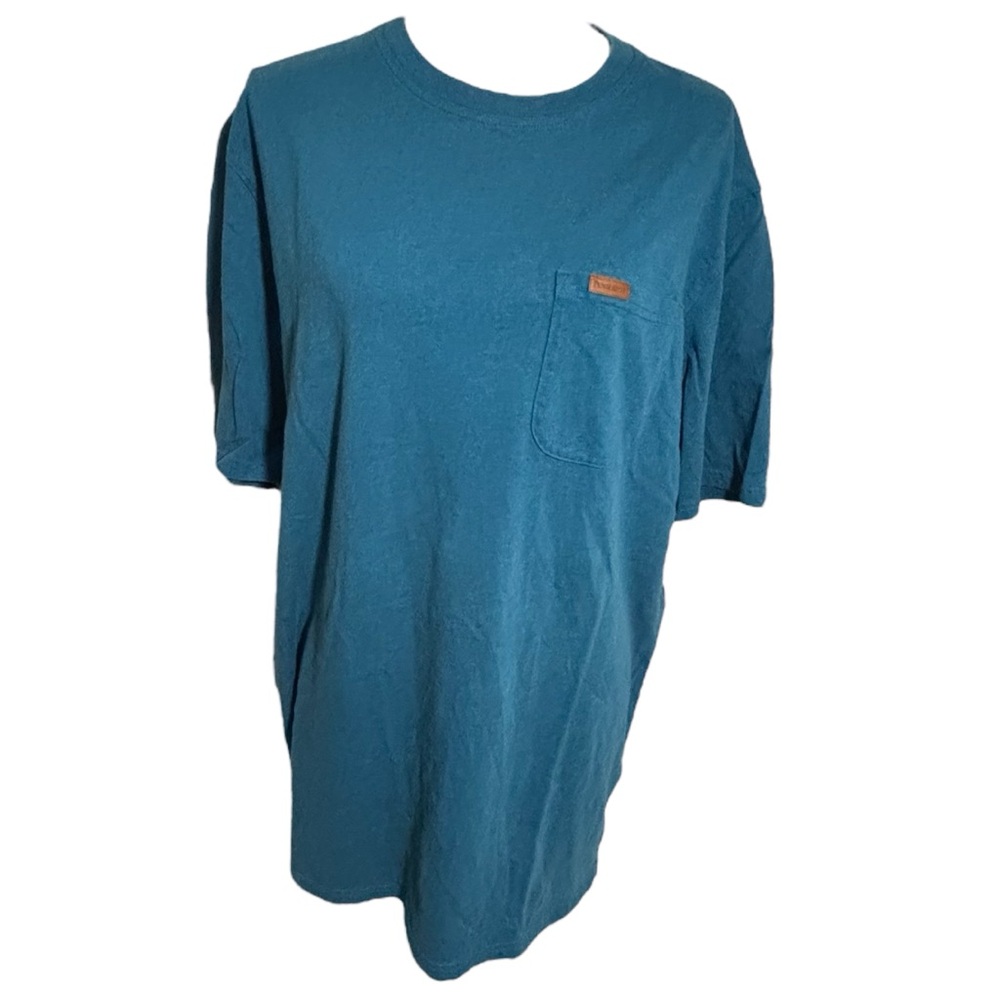 Men’s Pendleton Teal Blue Leather Patch Pocket Te… - image 2